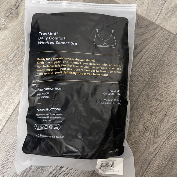 Truekind® Daily Comfort Wireless Shaper Black Bra Size 3XL - Picture 3 of 3